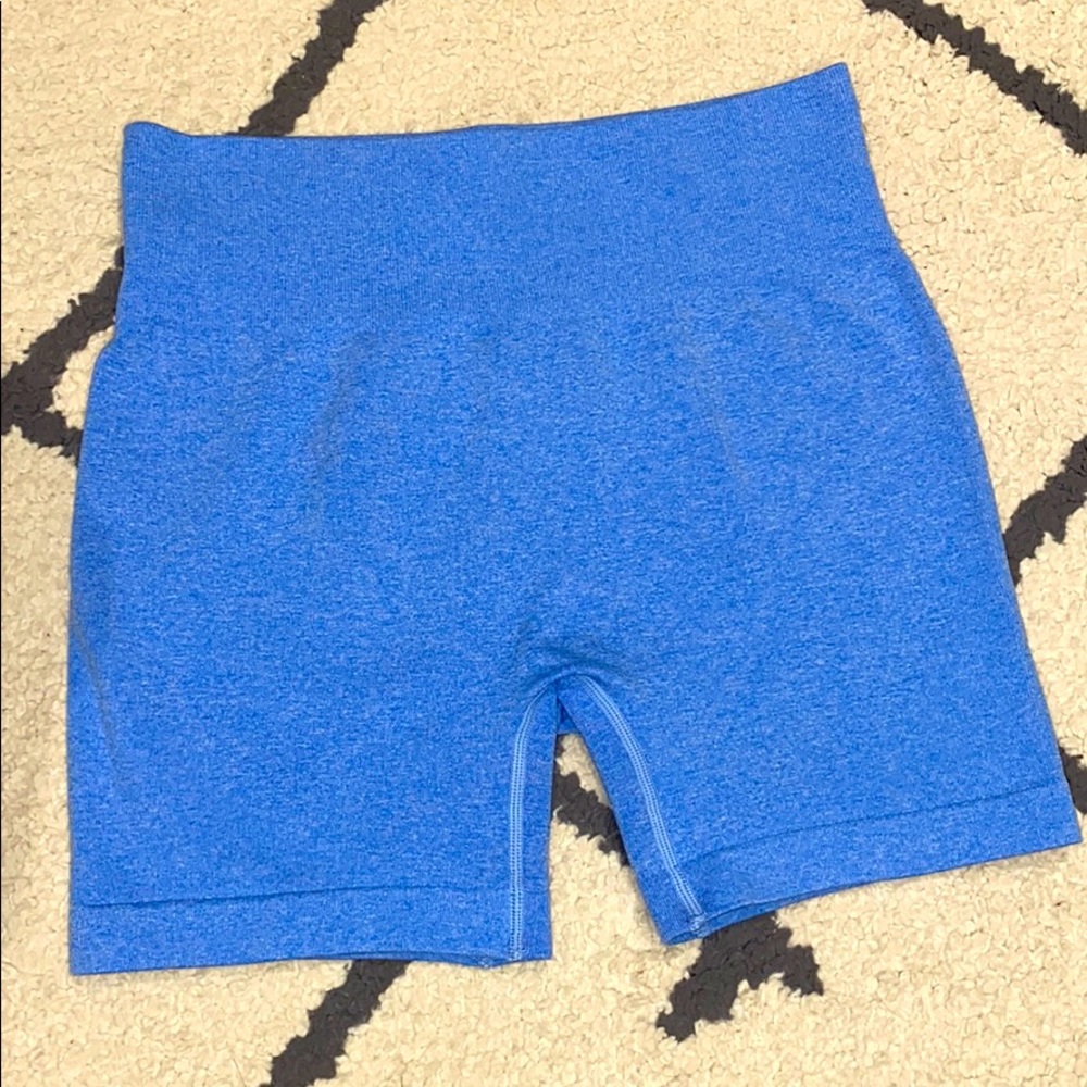 Light blue size L workout shorts, fitted